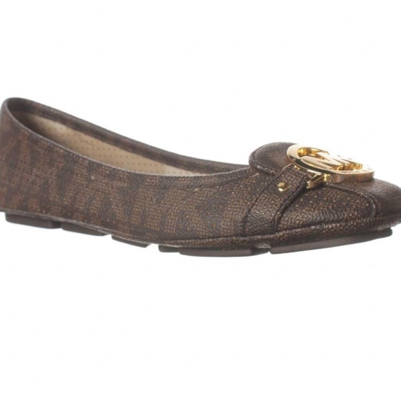 Michael Michael Kors Fulton Sz 6.5 Brown Logo Leather Moccasin Flats - Picture 3 of 11